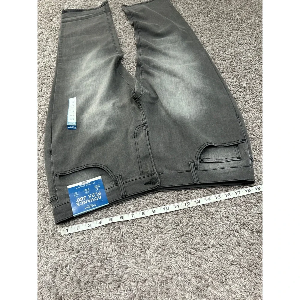 Arizona Jean Co Mens Advance Flex 360 Relaxed Straight‎ Jeans Gray Sanded 36x29